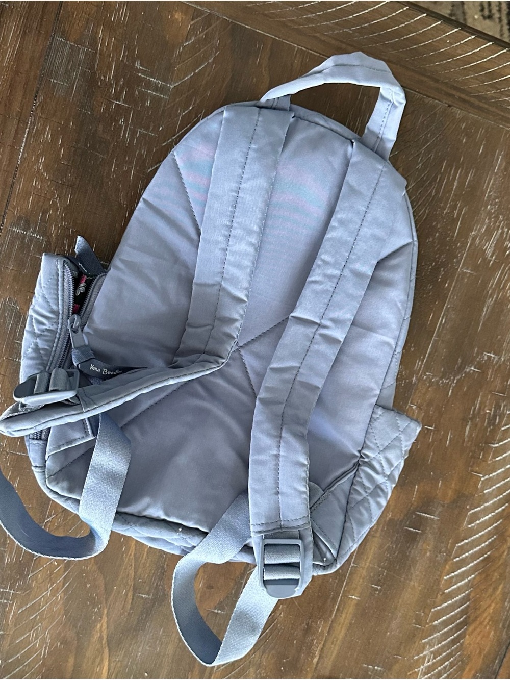 Vera Bradley Light Blue Quilted Mini Backpack - Picture 3 of 5